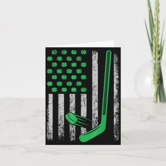 Funny St Patricks Day Gif Irish American Hockey Fl カード (正面)
