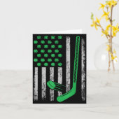 Funny St Patricks Day Gif Irish American Hockey Fl カード (黄色い花)