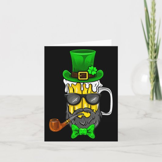 Funny St Patricks Day Gift Leprechaun Beer Beard G カード (正面)