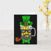 Funny St Patricks Day Gift Leprechaun Beer Beard G カード (黄色い花)