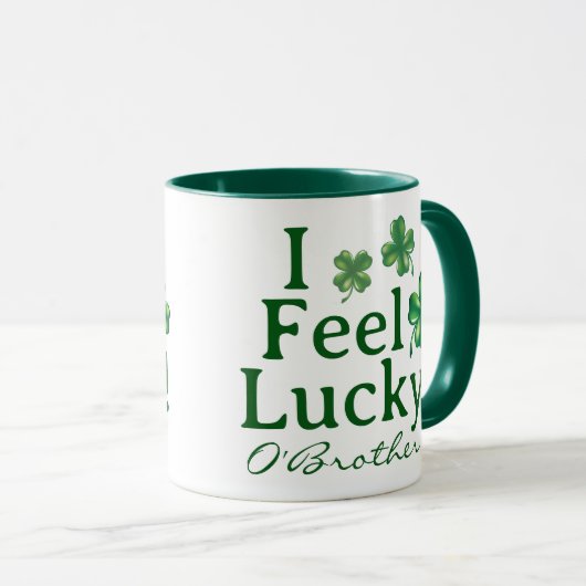 Funny St. Patrick's Day I Feel Lucky Clover Trio マグカップ (正面右)
