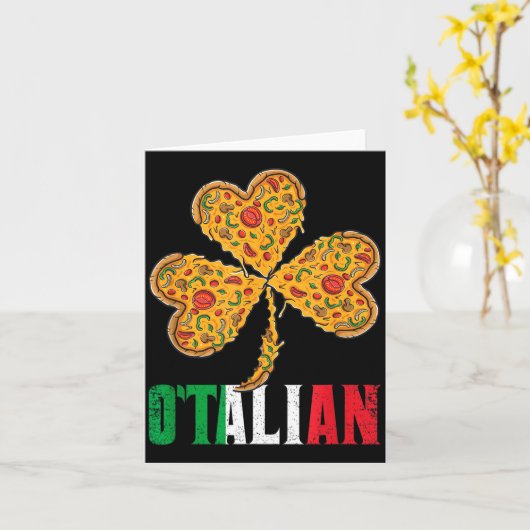 Funny St Patricks Day Irish Zza Italian Pride O'ta カード (黄色い花)