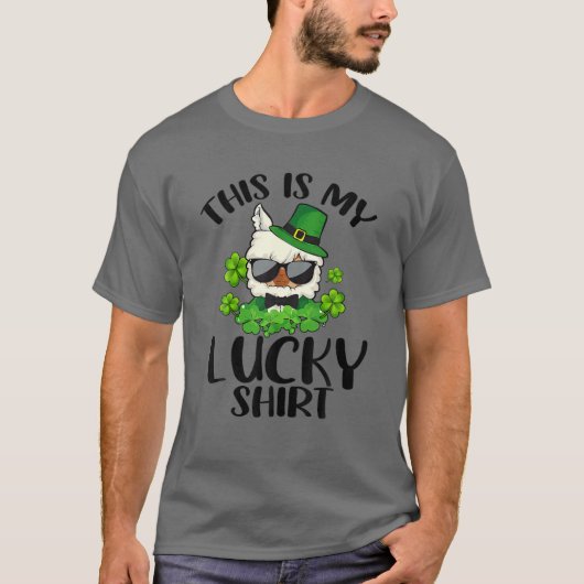 Funny St Patrick's Day Llama This Is My Lucky Tシャツ (正面)