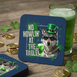 Funny St Patricks Day No Howlin At Table Coaster スクエアペーパーコースター
