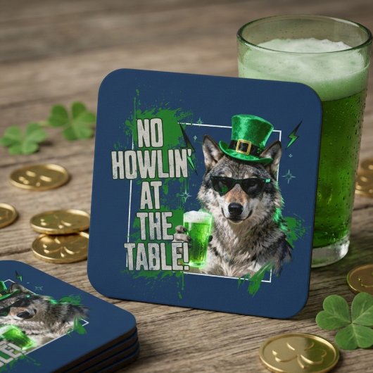 Funny St Patricks Day No Howlin At Table Coaster スクエアペーパーコースター