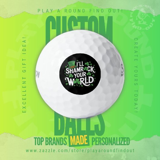 Funny St. Patrick's Day Shamrock Clover Titleist ゴルフボール