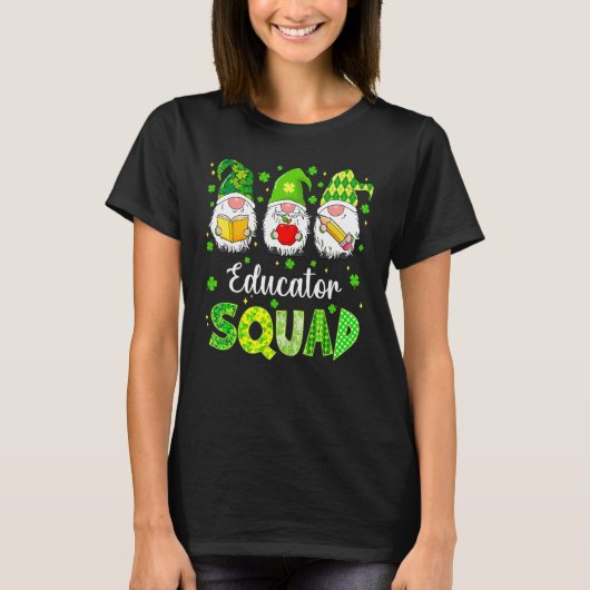 Funny St Patricks Day Shamrock Educator Squad Iris Tシャツ (正面)