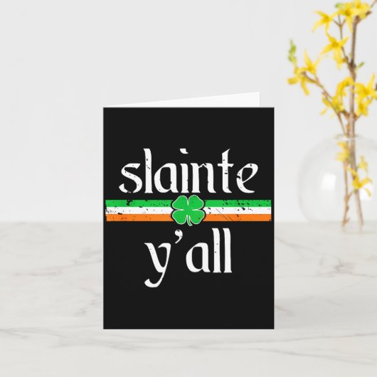 Funny St Patricks Day Shirt Irioast Cheers Slainte カード (黄色い花)