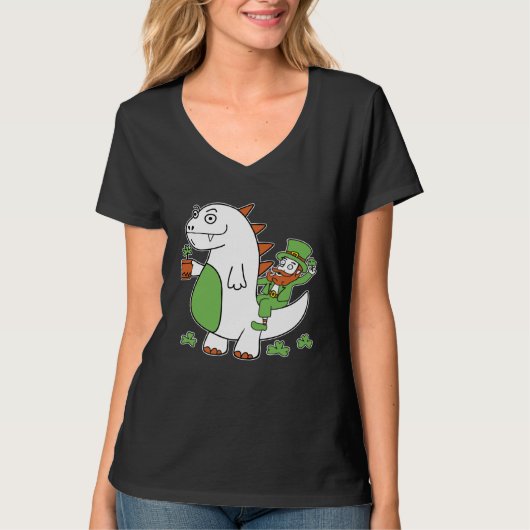Funny St Patrick's Day Shirt Leprechaun Dragon Clo Tシャツ (正面)
