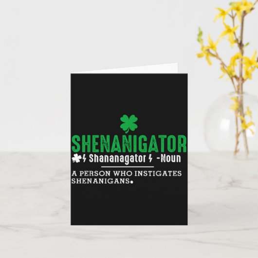 Funny St Patricks Day Shirt Shenanigator Shenaniga カード (黄色い花)