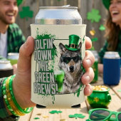 Funny St. Patrick's Day Wolf Can Cooler 缶クーラー