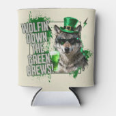 Funny St. Patrick's Day Wolf Can Cooler 缶クーラー (正面)