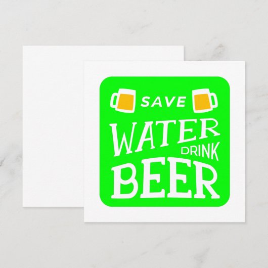 funny st patricks save water drink beer 招待状 (正面/裏面)