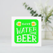 funny st patricks save water drink beer 招待状 (スタンド正面)