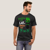 Funny St Pat's Paddy Patrick Day's Happy St Cat Tr Tシャツ (正面フル)