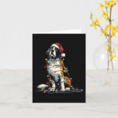 Funny St. Saint Bernard Christmas Graphics Dog Lig カード (黄色い花)