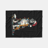 Funny St. Saint Bernard Christmas Graphics Dog Lig フリースブランケット (正面(横))