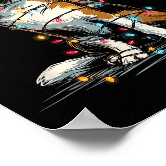 Funny St. Saint Bernard Christmas Graphics Dog Lig ポスター (角)