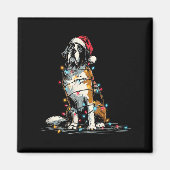 Funny St. Saint Bernard Christmas Graphics Dog Lig マグネット (正面)