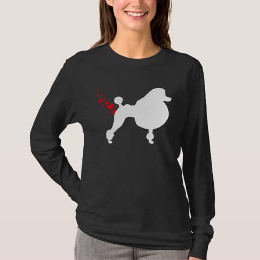 Funny Standard Poodle Owner Valentines Day Heart F Tシャツ (正面)