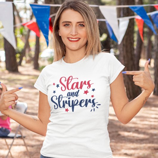 Funny Stars and Stripers 4th July Tシャツ