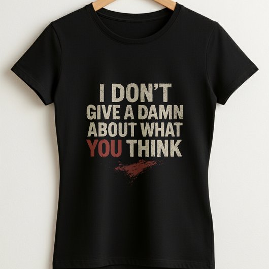 Funny Statement Tee; Cute Sassy Adult I don't Care Tシャツ