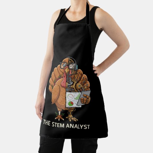 Funny STEM Analyst Robot Turkey Thanksgiving Gift エプロン (インサイチュ)