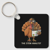  Funny STEM Analyst Robot Turkey Thanksgiving Gift キーホルダー (正面)