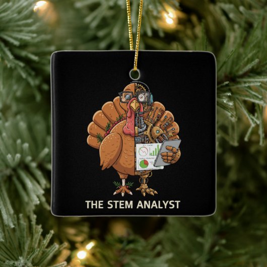 Funny STEM Analyst Robot Turkey Thanksgiving Gift セラミックオーナメント (ツリー)