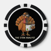Funny STEM Analyst Robot Turkey Thanksgiving Gift ポーカーチップ (正面)
