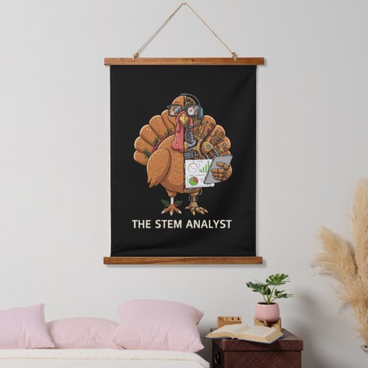 Funny STEM Analyst Robot Turkey Thanksgiving Gift 吊り下げ型タペストリー (寝室)