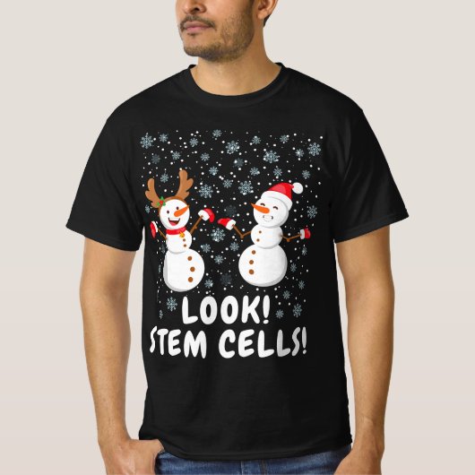 Funny Stem Cell Snowman Christmas Science Gift  Tシャツ (正面)