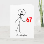 Funny Stick Figure 67 Meme Birthday カード (正面)