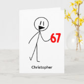 Funny Stick Figure 67 Meme Birthday カード (黄色い花)