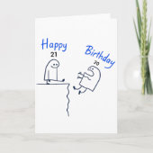 Funny Stick Figure Meme Birthday |Customizable Age カード (正面)