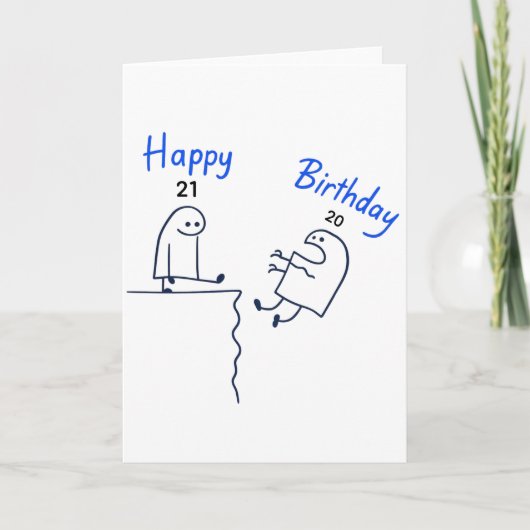 Funny Stick Figure Meme Birthday |Customizable Age カード (正面)