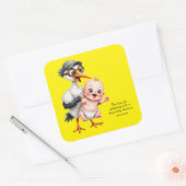 Funny sticker baby shower adjustable  スクエアシール (封筒)