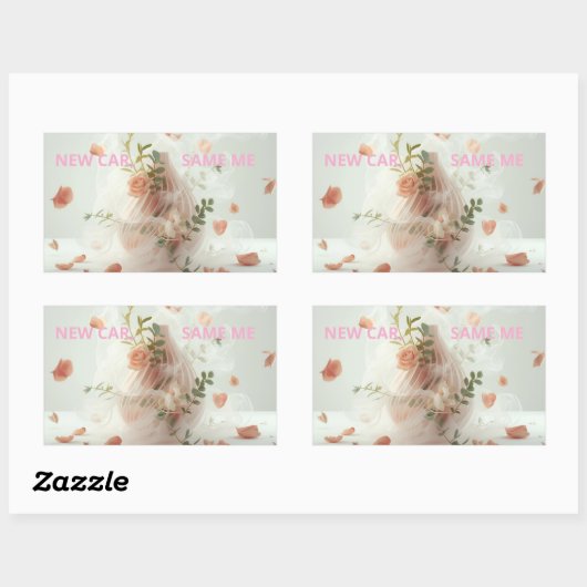 Funny Sticker – NEW CAR, SAME ME 長方形シール (シート)