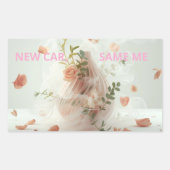 Funny Sticker – NEW CAR, SAME ME 長方形シール (正面)