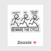 Funny Stickman Anxiety Mental Health Reminder シール (シート)