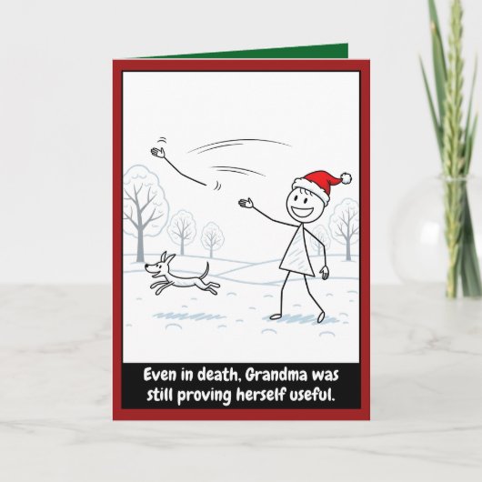 Funny stickman Christmas card カード (正面)