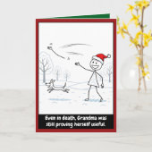 Funny stickman Christmas card カード (黄色い花)