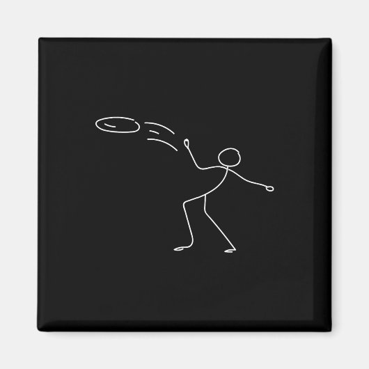 Funny Stickman Disc Golf Player Sports Lover Vinta マグネット (正面)