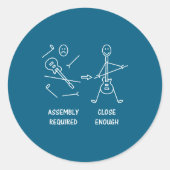 Funny Stickman Guitarist Embly  ラウンドシール (正面)