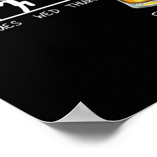 Funny Stickman Jumping Beer Days Of Week Friday Dr ポスター (角)