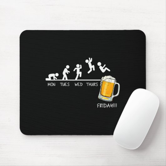 Funny Stickman Jumping Beer Days Of Week Friday Dr マウスパッド (マウス)
