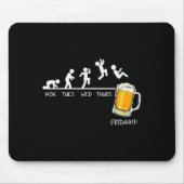 Funny Stickman Jumping Beer Days Of Week Friday Dr マウスパッド (正面)