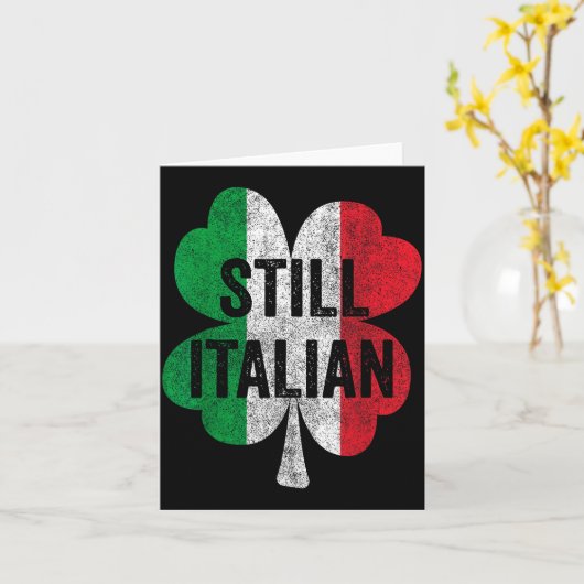 Funny Still Italian Shamrocks St Patricks Day Men  カード (黄色い花)