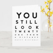 Funny "still look 21 from distance" Birthday カード (黄色い花)