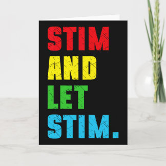 Funny Stim And Let Stim Autism Awareness Month Men カード